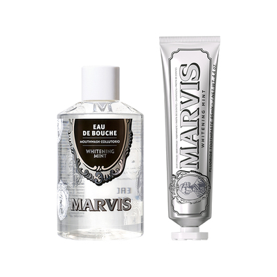 Marvis玛尔仕牙膏漱口水口腔护理套装薄荷清新净澈意大利原装进口