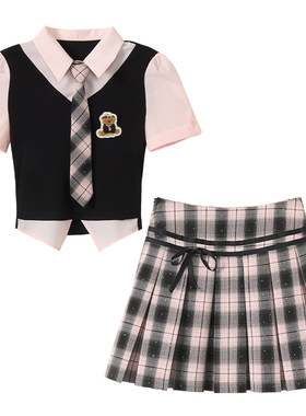 jk制服套装上衣百褶短裙两件套