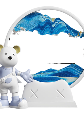 解压轻奢客厅暴力熊流沙画摆件