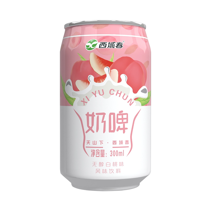 新疆西域春白桃奶啤300ml罐装特产乳酸菌饮品非啤酒饮料