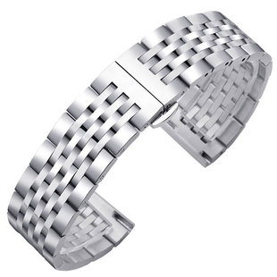 欧利时表带钢带男原装款OLEVS表链女精钢手表带配件 20 22蝴蝶扣