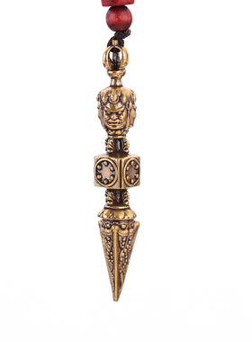 复古黄铜金刚杵降魔杵普巴橛吊坠