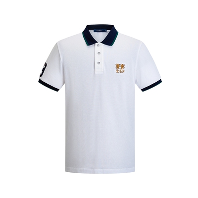 伦德马夏季撞色翻领POLO衫男