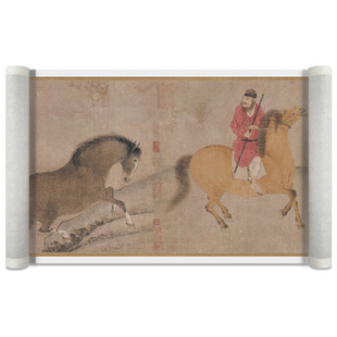 唐 韩干 十六神骏图卷国画骏马图高清微喷复制临摹学习客厅装饰画