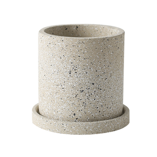 北欧简约仿石水泥花盆小方形多肉绿植发财树盆栽圆柱透气室内托盘