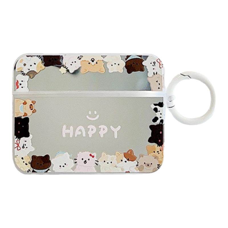 ins韩风可爱小猫咪镜面苹果AirPodsPro保护套pro2少女3代蓝牙耳机1/2代iphone airpds硅胶耳机