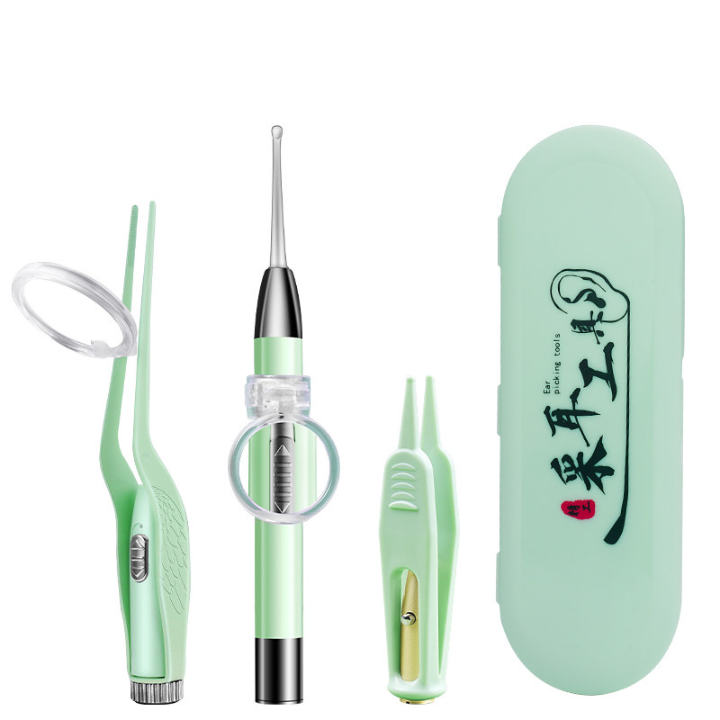 掏耳神器可视挖耳勺儿童专用发光带灯扣耳朵勺大人采耳屎镊子工具
