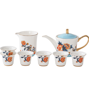 华光国瓷 高档骨瓷茶具套装1壶4杯中式送礼功夫茶具礼盒 升升不息