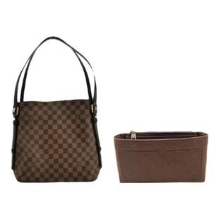 定制lv中古 Cabas Rivington棋盘格水桶包托特包内胆包撑内衬袋轻