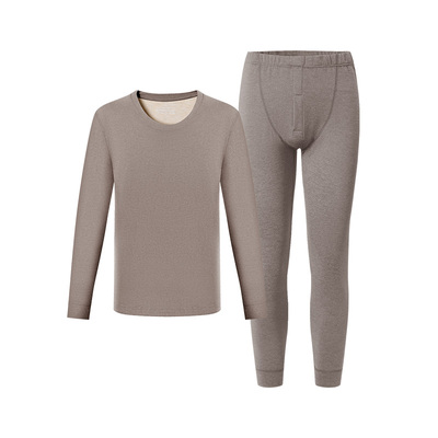 健将男羊毛蚕丝加热保暖内衣套装