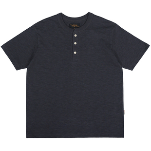 Secondorder SS23 Henley T-Shirt 定番竹节棉复古亨利领短袖T恤