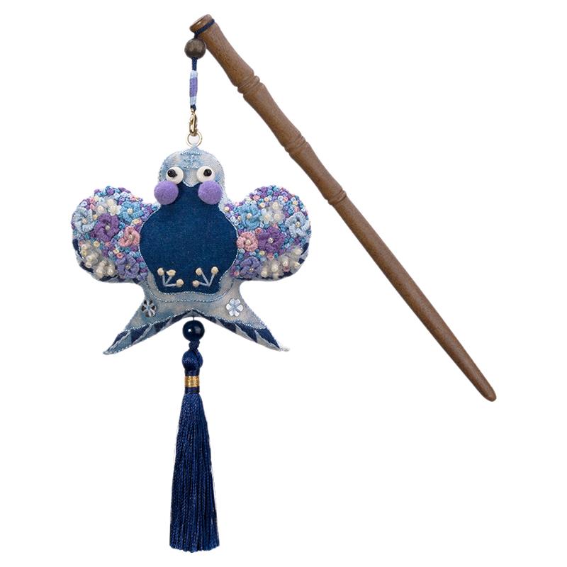 王的手创 发簪刺绣DIY手工材料包纸鸢步摇布艺古风配饰立体花卉