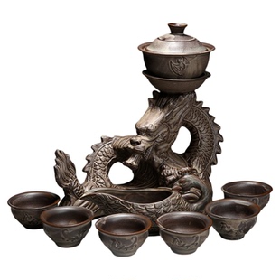 懒人茶具套装家用冲茶器紫砂全自动石磨泡茶壶陶瓷功夫茶杯办公室