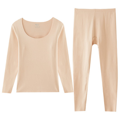 女士长袖双面绒红豆秋衣秋裤