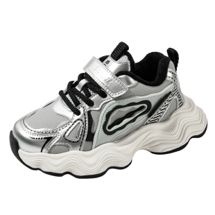 百丽童鞋女童老爹鞋2025冬季新款加绒保暖儿童运动鞋男童休闲鞋子