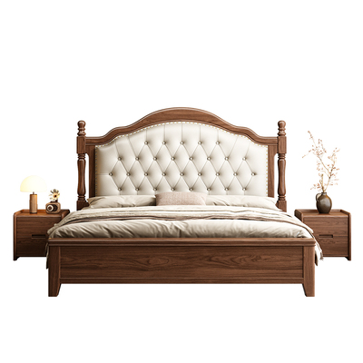 广东佛山高端大气黑胡桃木床