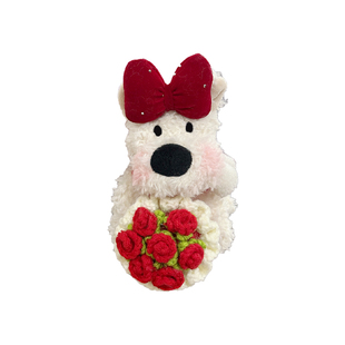 送朋友新年礼物西高地小狗汽车屏幕摆件趴趴公仔车载玩偶车内装饰