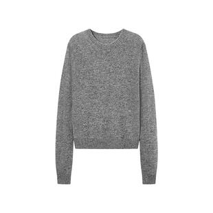 TKY SHOP全山羊绒圆领针织衫女春季新款休闲简约毛衣百搭打底衫