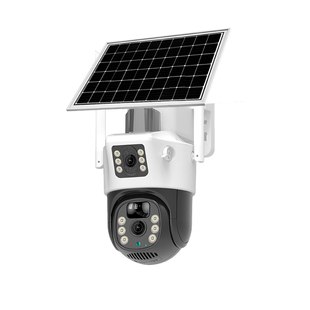 易视云免充值双镜头太阳能摄影机360度无死角室外高清无电无网4G