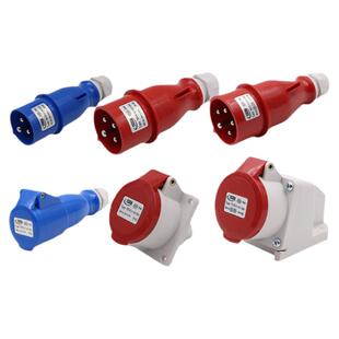 怡达工业插头YEEDA连接器16A3/4/5芯防水明暗装插座Y013Y615