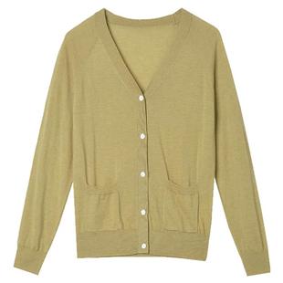 Outlets专柜撤柜正品 MO秋装新款素雅通勤单排扣上衣长袖针织衫女