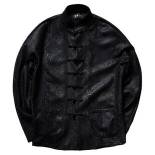 碧海潮生＜大蛇＞中国风国潮黑色修身唐装秋冬新款