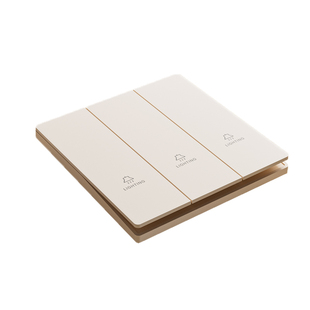 可可蛋奶肤感三开双控开关双联三位三联3开86型超薄墙壁插座面板