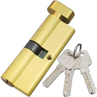 断桥铝合金门锁心阳台塑钢门全铜带保险插芯单头开防盗门钥匙锁头