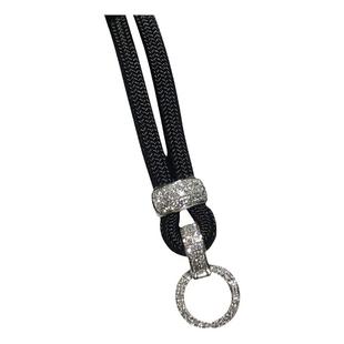 铭汇18K金三排钻石高货绳挂吊坠翡翠扣头可拆卸调节项链AU750珠宝