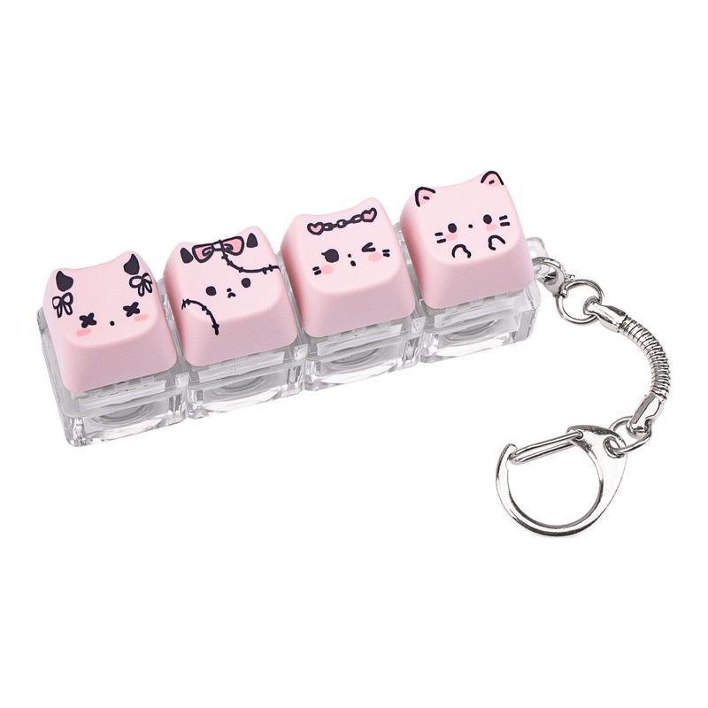 黑魅猫猫试轴器可爱减压神器猫头按键可发光青轴解压玩具猫可更换