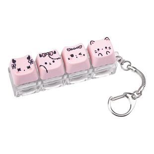 黑魅猫猫试轴器可爱减压神器猫头按键可发光青轴解压玩具猫可更换