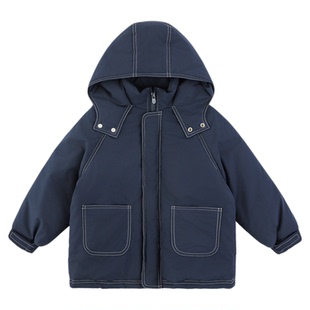 幼悠男童纳米三防三明治构架棉服冬季童趣可爱蓬松保暖连帽外套潮