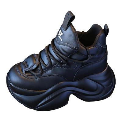 高跟厚底内增高老爹鞋女款真皮