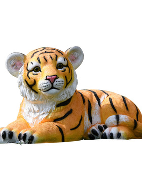 卡通风老虎商场景区园林布置摆件