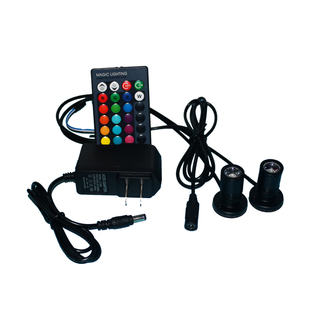 12V七彩RGB LED迷你小射灯手办模型展示柜台灯微型聚光彩色装饰灯