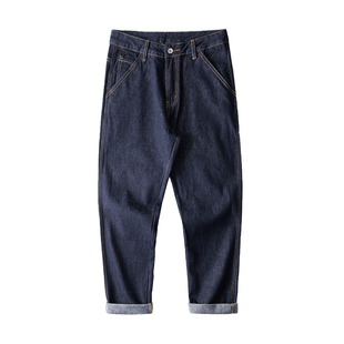 美式复古原色牛仔裤男士直筒宽松潮牌阿美咔叽裤子男加绒休闲长裤