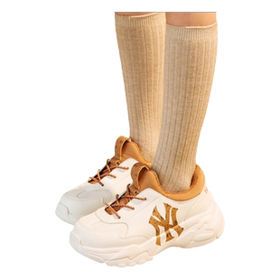 MLB官方男女童经典LOGO印花增高老爹鞋时尚一脚蹬春夏SHCM4