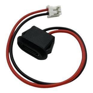 USB连接器TYPE-C2芯充电口母头卡式嵌入安装尾插带线焊线母座TPC