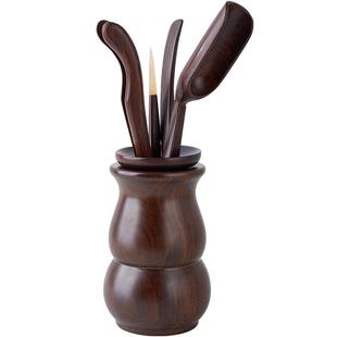 金灶KP-6黑檀木茶道六君子套装茶夹杯夹功夫茶具茶道原厂配件摆件