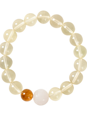 【大财大福】柠檬晶黄塔晶黄水晶手串范李李五行喜土聚财稳固手链