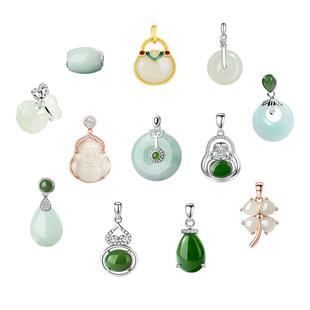 天然玉石吊坠男女和田玉佛项链碧玉翡翠平安扣玉单坠正品旗舰店