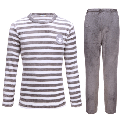 睡衣男款冬季加绒加厚法兰绒套装