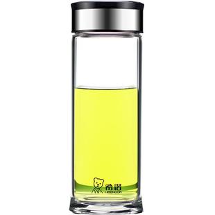 希诺玻璃杯单层加厚男士办公室大容量车载泡茶水杯官方正品杯子