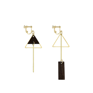 咖色不对称耳夹女简约气质小众夸张无耳洞耳环轻奢爆款设计感耳饰