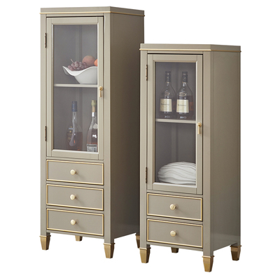 轻奢小酒柜实木窄立柜单门边柜子