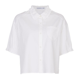 婉甸2025夏季新品原生白短袖衬衫1242S01RS2