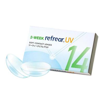 日本直邮refrear UV双周抛 透明片2-WEEK 隐形眼镜 6片装正品