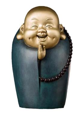 铜师傅我心常乐弥勒摆件