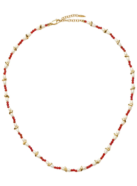 Savi x Missoma绮运联名系列绮运珠红白拼色项链轻奢高级感锁骨链