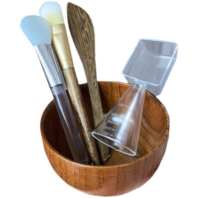 【木质7件套SPA护肤工具】面膜碗套装硅胶刷子日式DIY美容院家用